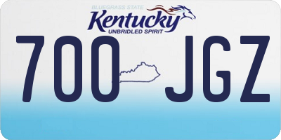 KY license plate 700JGZ