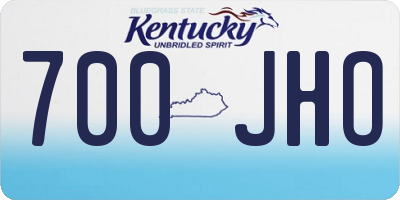 KY license plate 700JHO