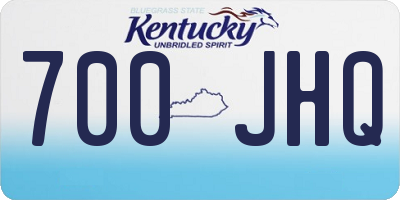 KY license plate 700JHQ