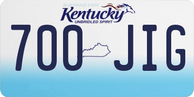 KY license plate 700JIG