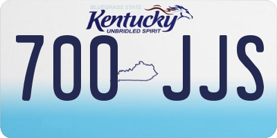 KY license plate 700JJS