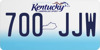 KY license plate 700JJW