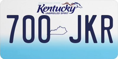 KY license plate 700JKR