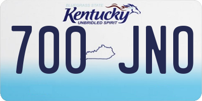 KY license plate 700JNO