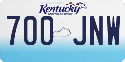 KY license plate 700JNW