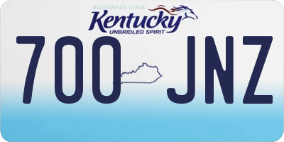 KY license plate 700JNZ