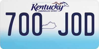 KY license plate 700JOD