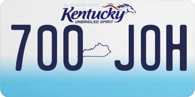 KY license plate 700JOH