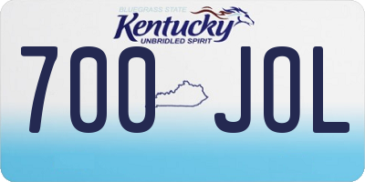 KY license plate 700JOL