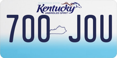 KY license plate 700JOU
