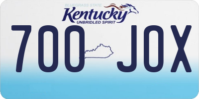 KY license plate 700JOX