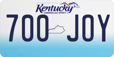KY license plate 700JOY