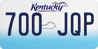 KY license plate 700JQP