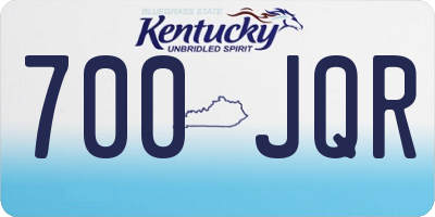 KY license plate 700JQR