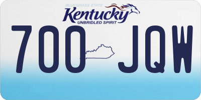 KY license plate 700JQW