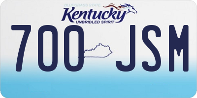 KY license plate 700JSM