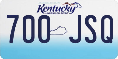 KY license plate 700JSQ