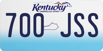 KY license plate 700JSS