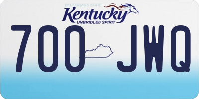 KY license plate 700JWQ
