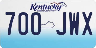 KY license plate 700JWX