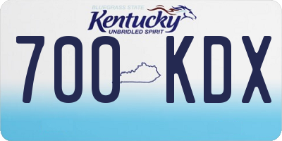 KY license plate 700KDX
