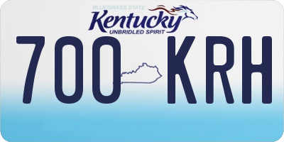 KY license plate 700KRH