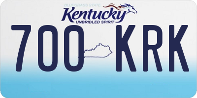 KY license plate 700KRK