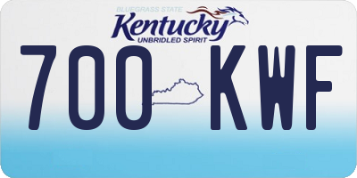 KY license plate 700KWF