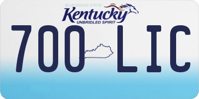 KY license plate 700LIC