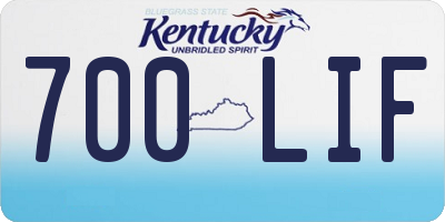 KY license plate 700LIF