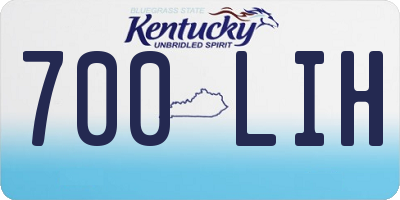 KY license plate 700LIH