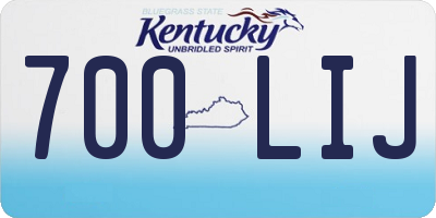 KY license plate 700LIJ