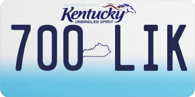 KY license plate 700LIK