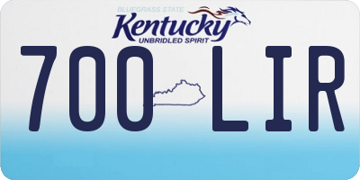 KY license plate 700LIR