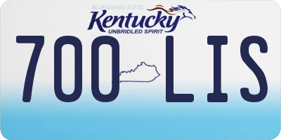 KY license plate 700LIS