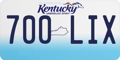 KY license plate 700LIX