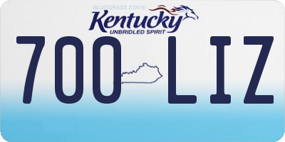 KY license plate 700LIZ