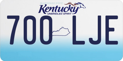 KY license plate 700LJE