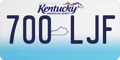 KY license plate 700LJF
