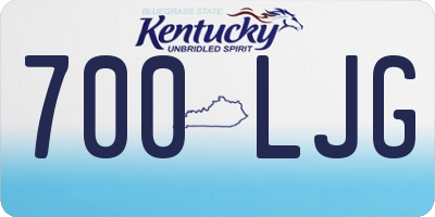 KY license plate 700LJG