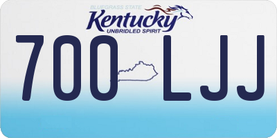 KY license plate 700LJJ
