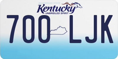 KY license plate 700LJK