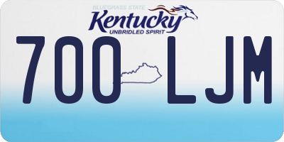 KY license plate 700LJM
