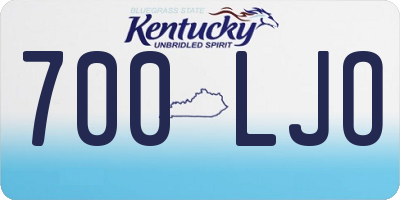 KY license plate 700LJO