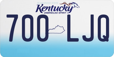 KY license plate 700LJQ