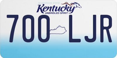 KY license plate 700LJR