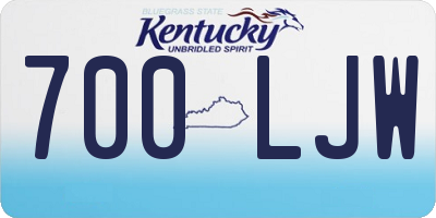 KY license plate 700LJW