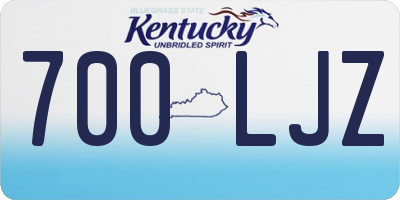 KY license plate 700LJZ