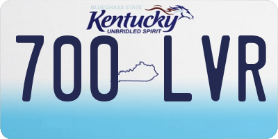 KY license plate 700LVR