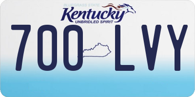 KY license plate 700LVY